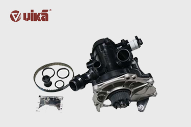 What components make up an automotive water pump assembly?